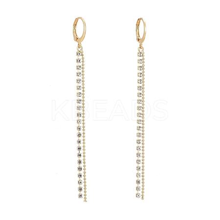 Brass Rhinestone Cup Chain Tassel Earrings EJEW-JE04336-1