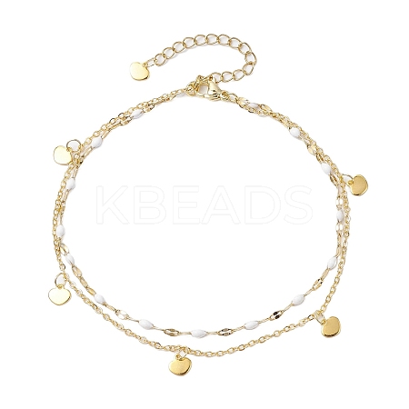 304 Stainless Steel Double Layer Chain Anklets AJEW-AN00632-02-1