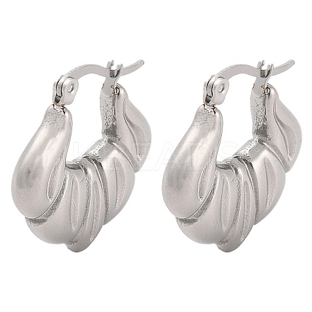 Non-Tarnish 304 Stainless Steel Hoop Earrings EJEW-K259-07P-1