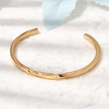 304 Stainless Steel Cuff Bangles for Women BJEW-H644-04G-1
