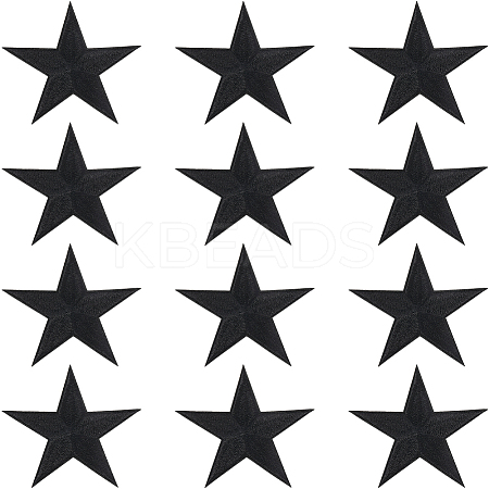 12Pcs Star Shape Cloth Embroidery Applqiues PATC-GF0001-33A-1