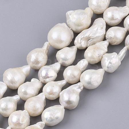 Natural Baroque Pearl Keshi Pearl Beads Strands PEAR-Q015-025-1