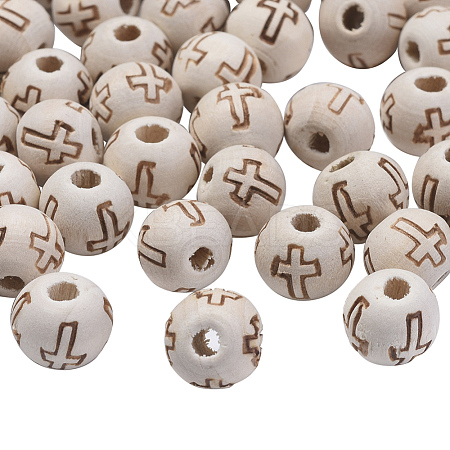 Natural Round Wood Beads WOOD-S656-LF-1
