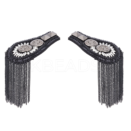 2Pcs Fashionable Alloy Tassel Epaulettes DIY-FH0007-13-1