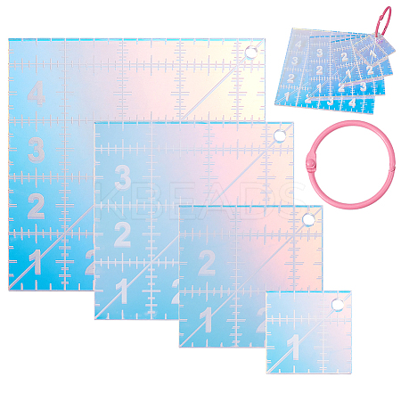 4Pcs 4 Styles Acrylic Sewing Patchwork Ruler DIY-DR0002-39-1