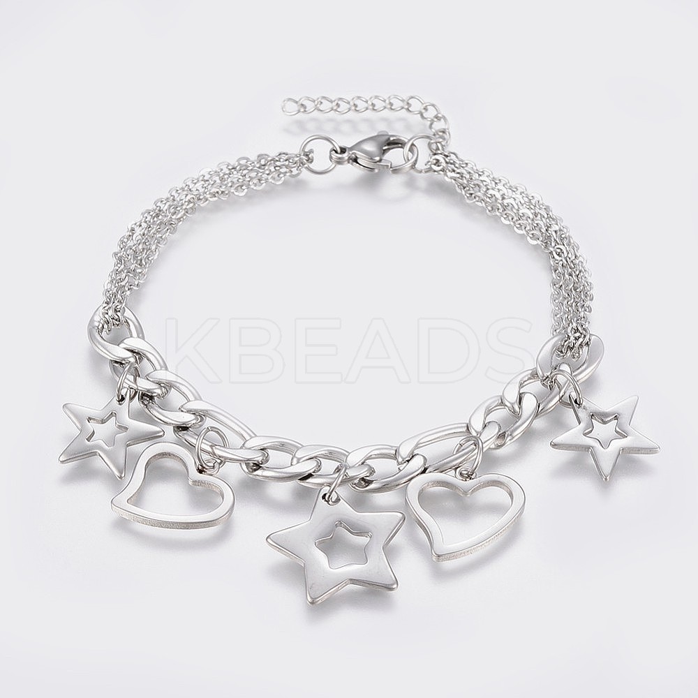 Wholesale 304 Stainless Steel Charm Bracelets - KBeads.com