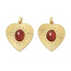 Brass & Natural Carnelian Pendants GG-CBAD360-13G-02-1