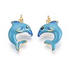 Brass Enamel Pendants KK-T072-22G-1
