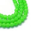 Baking Painted Imitation Jade Glass Round Bead Strands DGLA-Q021-10mm-09-1