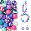 DIY Round Resin Beads and Acrylic Beads Jewelry Making Findings Kits DIY-FS0007-73-1