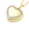 Brass Micro Pave Clear Cubic Zirconia Satellite Chain Locket Pendant Necklaces for Women LS-NJEW-M009-03G-C-1