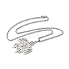 201 Stainless Steel Hollow Cut Compass Turtle Pendant Necklaces LS-NJEW-H065-04P-2