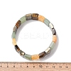 Rectangle Natural Pyrite & Green Aventurine & Tiger Eye & Quartz Crystal Beads Stretch Bracelets for Women Men BJEW-Z149-01I-5