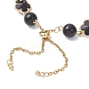 Glass & Natuarl Obsidian Slider Bracelets BJEW-JB12898-03-4