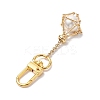 Brass Macrame Chain Pouch Round Shell Pearl Holder Pendant Decorations HJEW-JM02048-01-4