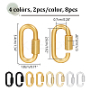 8Pcs 4 Colors Alloy Screw Carabiner Lock Charms FIND-UN0003-30-3