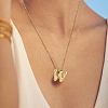 1pc Brass Chain with Alloy Letter Pendants Necklaces NJEW-LP0001-41W-G-4