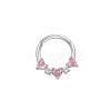 316L Surgical Stainless Steel Pave Pearl Pink Cubic Zirconia Heart Hoop Nose Rings FS-WG2F513-13-3