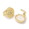 Brass Micro Pave Clear Cubic Zirconia Hoop Earring Findings KK-G536-09G-2