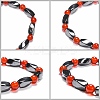Round Natural Carnelian(Dyed & Heated) Stretch Bracelets BJEW-G072-13-3