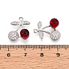 Brass Micro Pave Cubic Zirconia and Glass Pendants KK-T076-01P-3