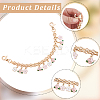 2Pcs Alloy Pink and White Enamel Flower Tassel Bag Decorative Chains AJEW-BBC0001-05-6