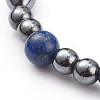Non-magnetic Synthetic Hematite Beads Stretch Bracelets BJEW-JB05925-3