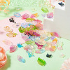 100Pcs 20 Styles Two Tone Transparent Spray Painted Glass Pendants GLAA-TA0002-07-6