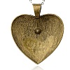 Tibetan Style Alloy Rhinestone Heart Big Pendants ALRI-J011-01AB-NF-2