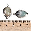 Natural Flower Amazonite Faceted Leaf Pendants G-I375-04P-21-3