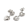 304 Stainless Steel Heart Stud Earrings for Women EJEW-U020-23P-2