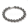 Rack Plating Brass Pave Cubic Zirconia Flower Link Chain Bracelets for Women BJEW-A018-03P-04-1