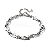 304 Stainless Steel Cross Link Chains Bracelets for Men & Women BJEW-D042-41P-4