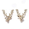 Brass Micro Pave Clear Cubic Zirconia Pendants LS-ZIRC-I030-13G-2