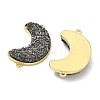 Brass with Druzy Resin Connector Charms KK-C158-05C-G-2