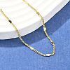 Brass Curb Chains with Heart Necklace for Women LS-NJEW-P265-36G-1