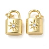 Rack Plating Brass Micro Pave Cubic Zirconia Pendants KK-K392-27G-1