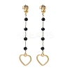 304 Stainless Steel Glass Tassel Stud Earrings EJEW-G453-05G-02-4