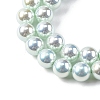 UV Plating Pearlized Glass Pearl Beads Strands GLAA-F128-01B-T13-3