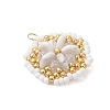 Natural Howlite & Glass Seed Beaded Flower Pendants PALLOY-MZ01211-02-3