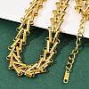 304 Stainless Steel Triangle Link Chain Necklaces NJEW-C092-01G-2