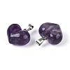Natural Amethyst Chunky Pendants G-T143-19H-2