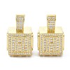 Alphabet Brass Micro Pave Clear Cubic Zirconia Pendants ZIRC-O045-01G-H-2