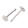 Tarnish Resistant 304 Stainless Steel Flat Round Blank Peg Stud Earring Findings STAS-S028-23-1