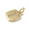 Rack Plating Brass Micro Pave CLear Cubic Zirconia Charms KK-E110-14G-I-2