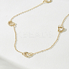 Iron Micro Pave Clear Cubic Zirconia Heart Link Chian Long Necklaces for Women CK7864-4