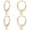 4Pairs Brass Micro Pave Clear Cubic Zirconia Leverback Earring Findings KK-BBC0021-97G-1