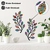 2Pcs 2 Style Iron Tree Leaf Wall Decor AJEW-CN0001-53-3