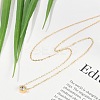 Ion Plating(IP) 304 Stainless Steel Cubic Zirconia Hexagon Pendant Cable Chain Necklaces NJEW-P320-16G-02-2