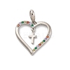 Brass Micro Pave Cubic Zirconia Pendants KK-U033-10P-02-1